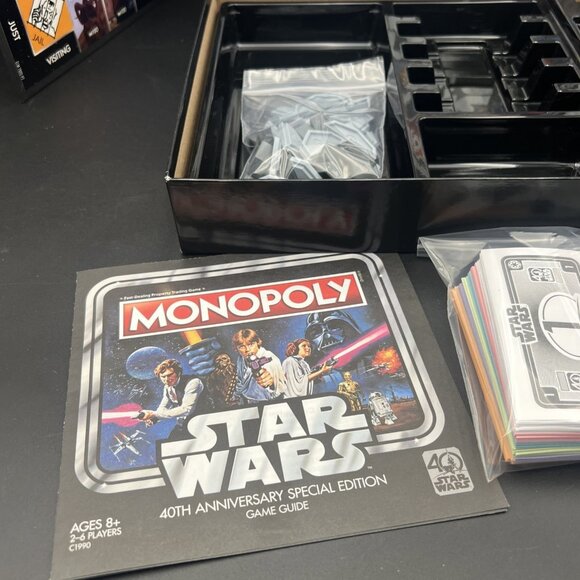 Star Wars Monopoly 40th Anniversary Sp Edition Disney Hasbro Complete Box Damage - Picture 2 of 12